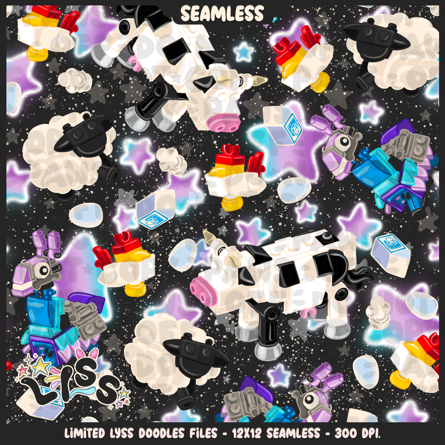 2024 - Lyss Doodles - Seamless - Mains - Fort Battle - Blocks