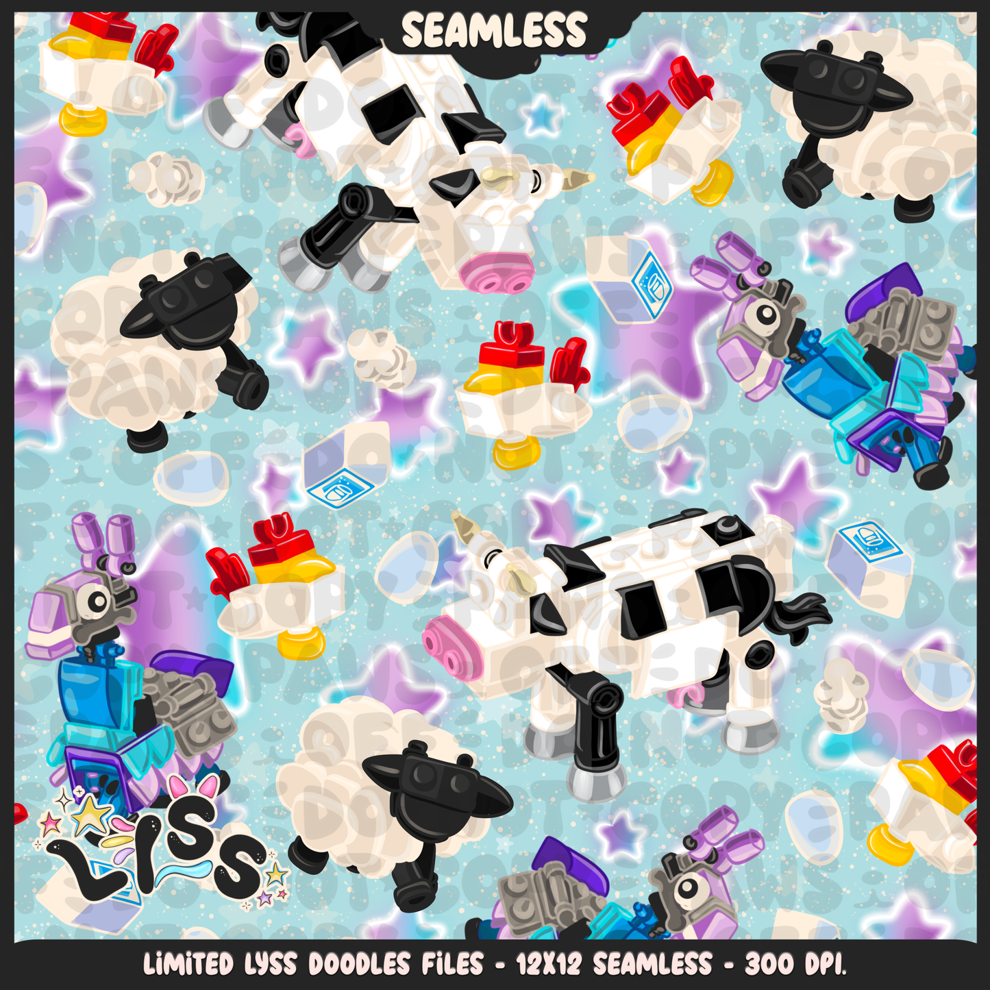 2024 - Lyss Doodles - Seamless - Mains - Fort Battle - Blocks