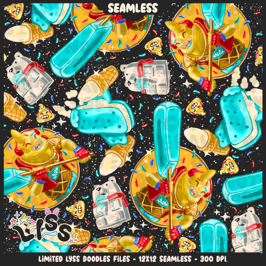 2024 - Lyss Doodles - Seamless - Mains - Fort Battle - Ice Cream
