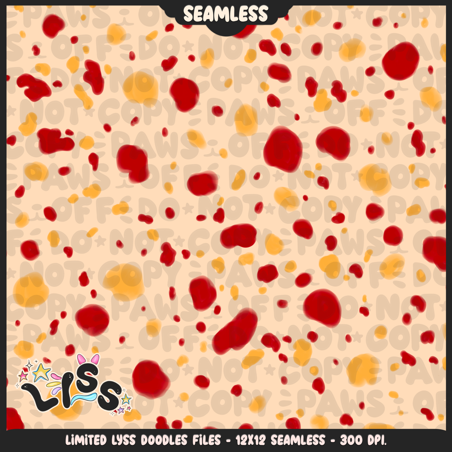 2024 - Lyss Doodles - Seamless - Coordinates - Fort Battle - Tomato