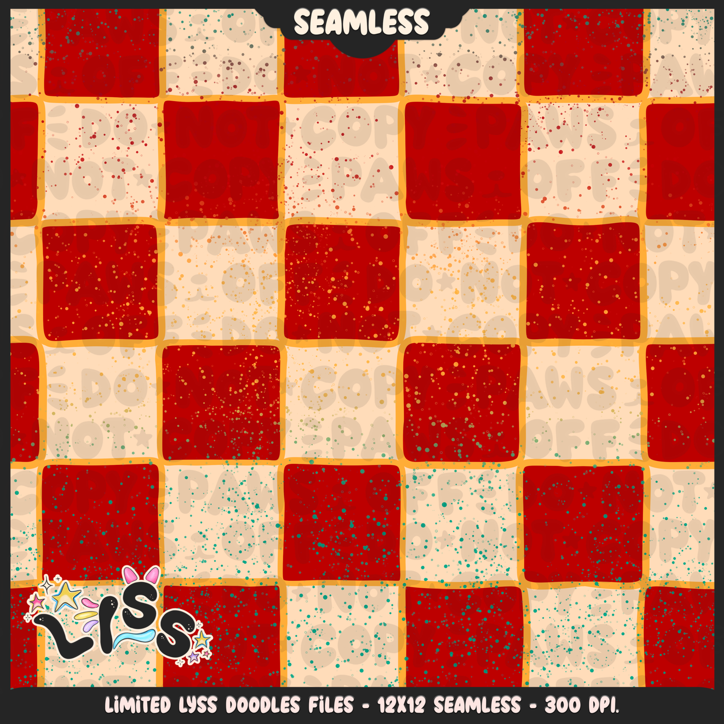 2024 - Lyss Doodles - Seamless - Coordinates - Fort Battle - Tomato