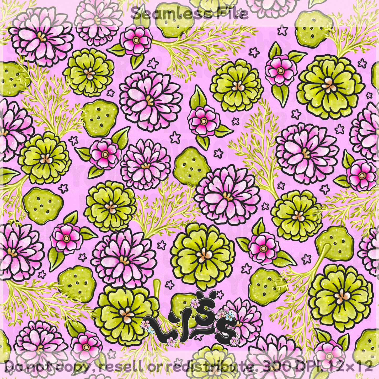 2025 - Lyss Doodles - Seamless - Garden Pickles - 25LD041