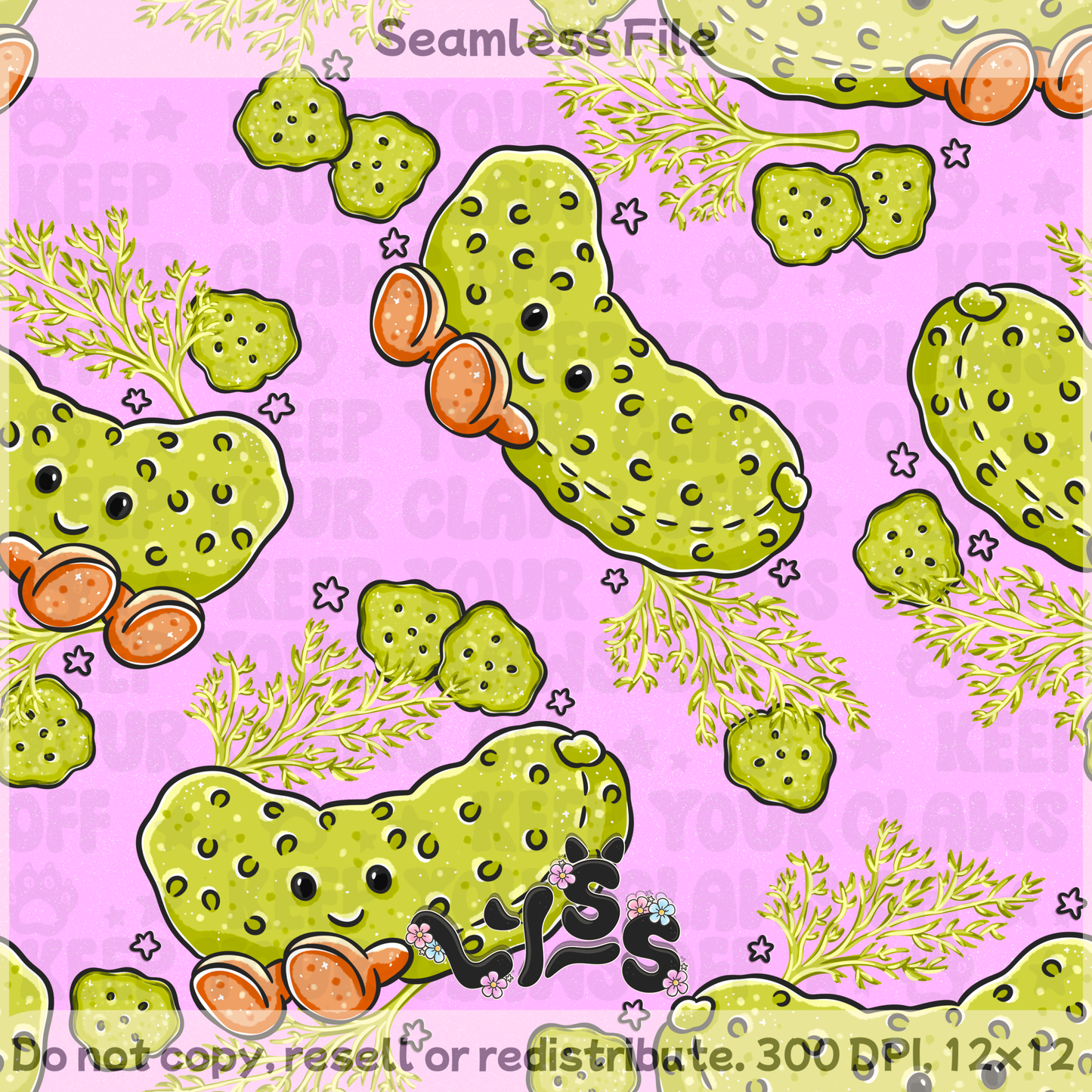2025 - Lyss Doodles - Seamless - Garden Pickles - 25LD041