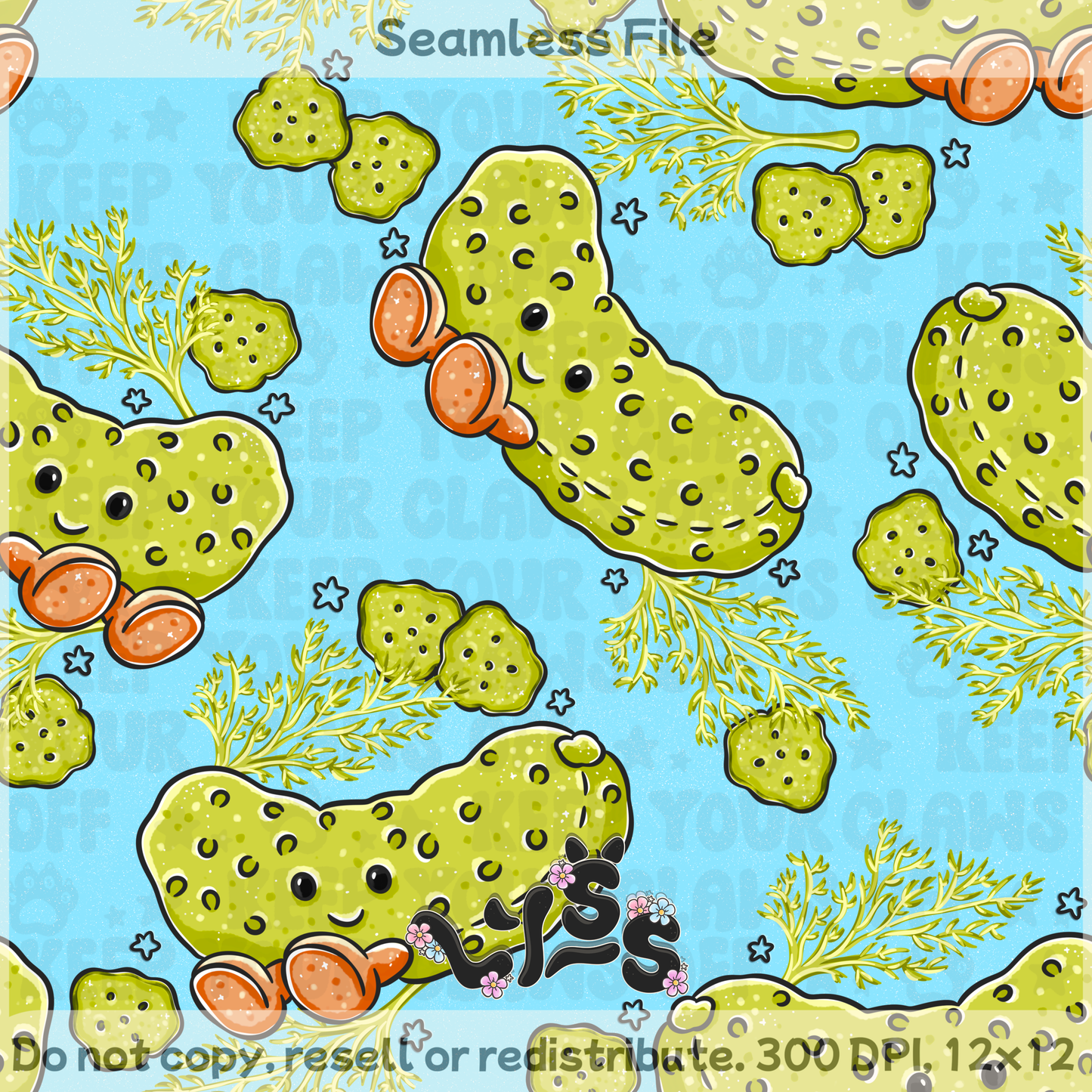 2025 - Lyss Doodles - Seamless - Garden Pickles - 25LD041