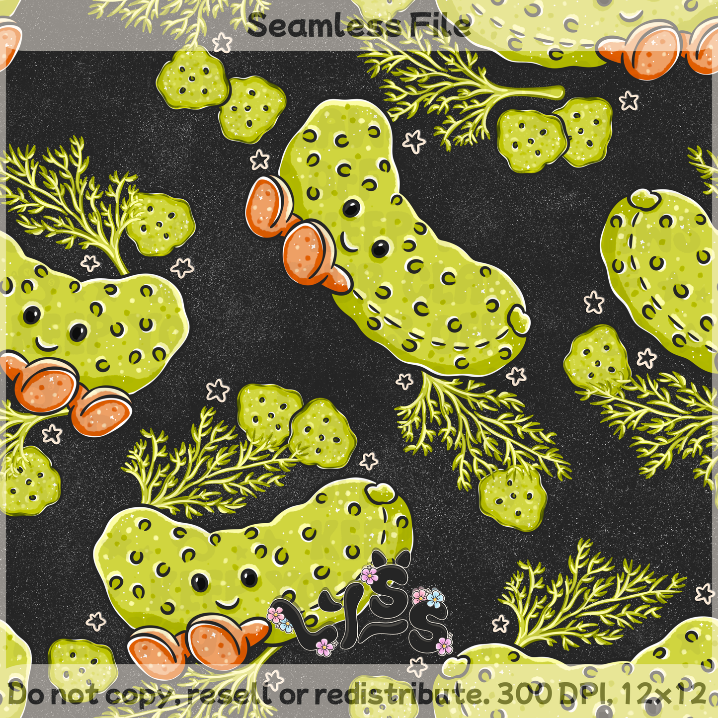 2025 - Lyss Doodles - Seamless - Garden Pickles - 25LD041