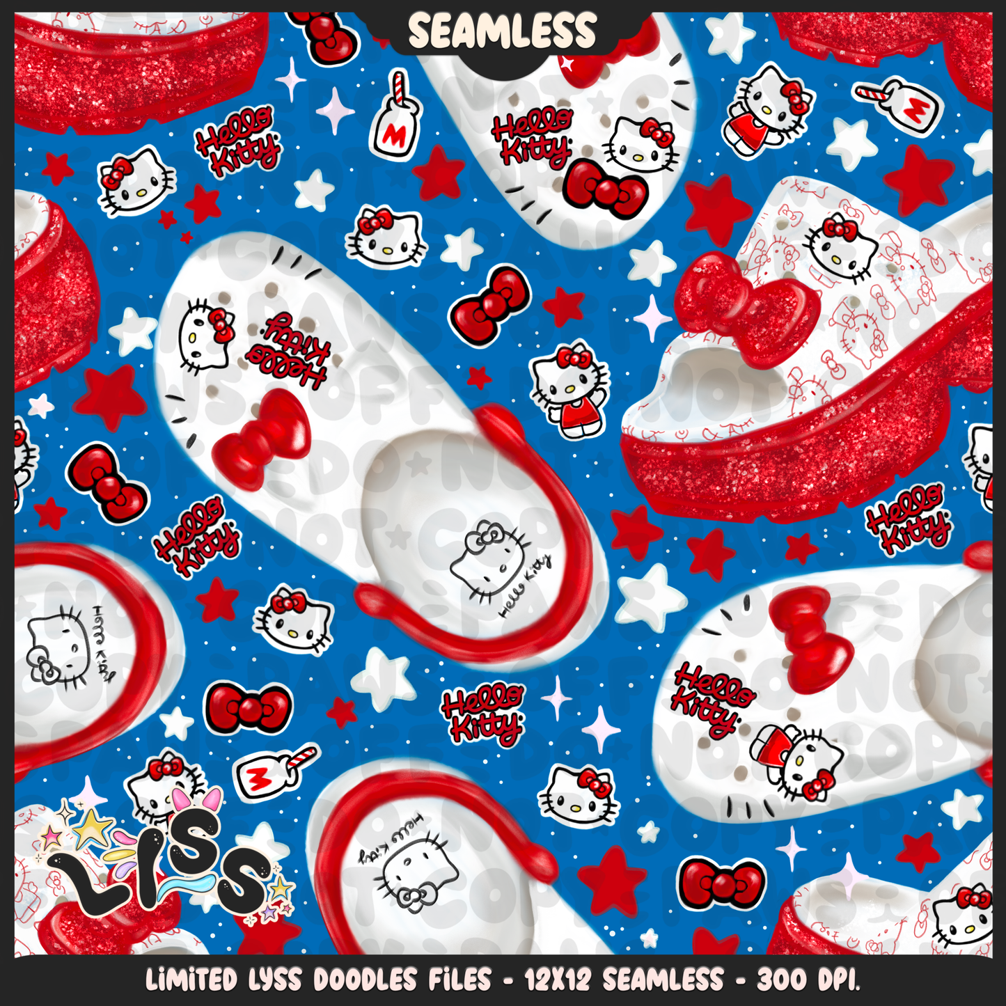 2024 - Lyss Doodles - Seamless - Mains - HK Birthday - Comfy Shoes - 24LD011