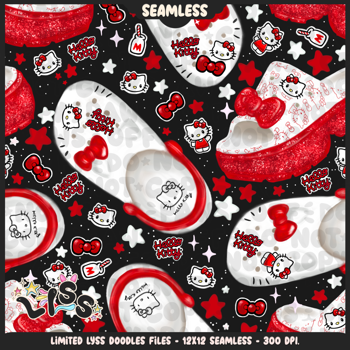 2024 - Lyss Doodles - Seamless - Mains - HK Birthday - Comfy Shoes - 24LD011