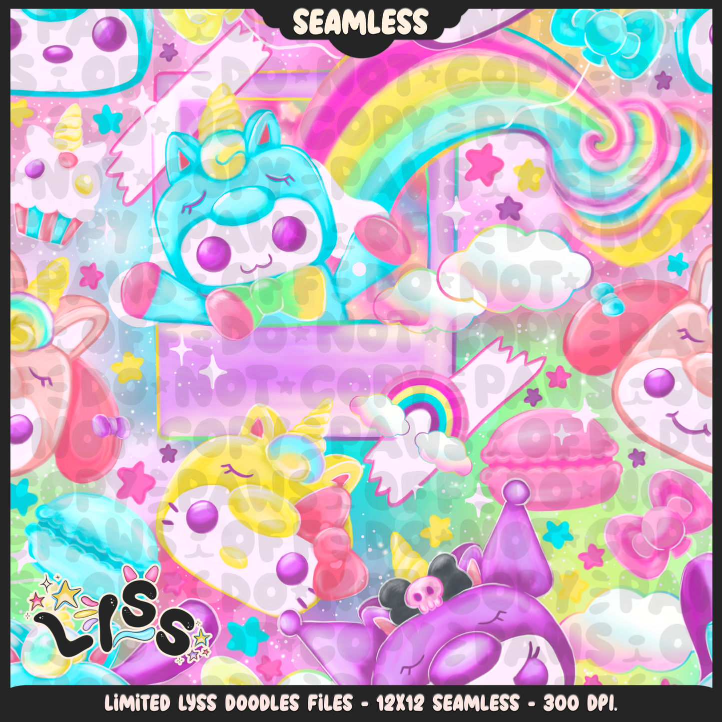 2024 - Lyss Doodles - Seamless - Mains - HK Birthday - Funk - 24LD010