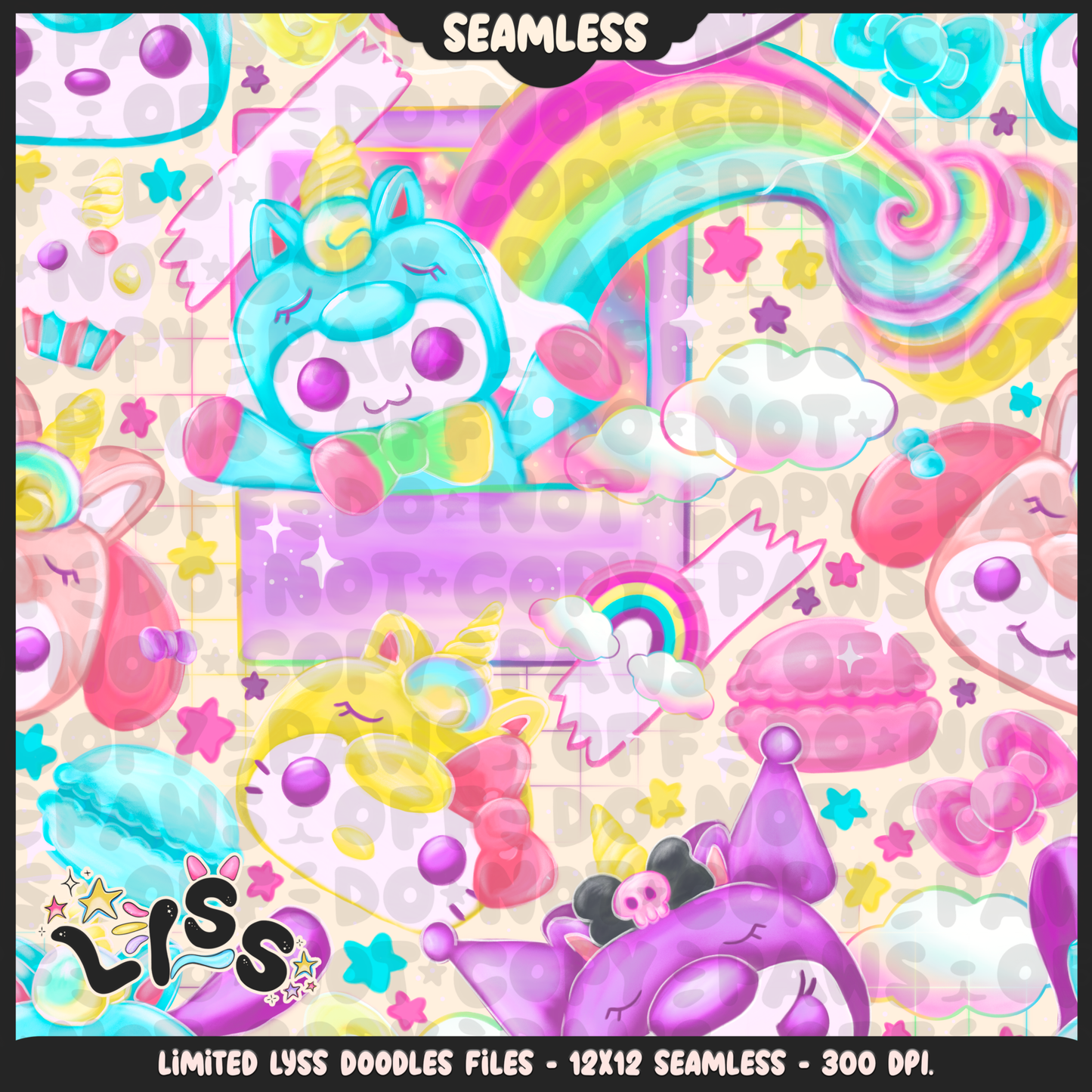 2024 - Lyss Doodles - Seamless - Mains - HK Birthday - Funk - 24LD010