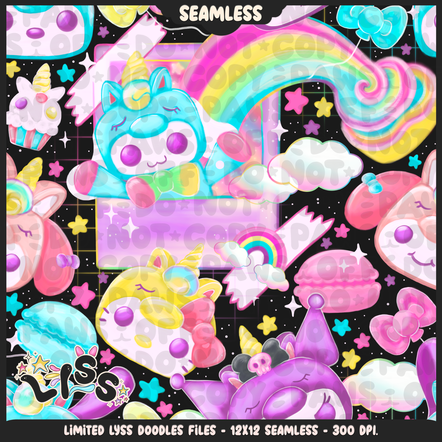 2024 - Lyss Doodles - Seamless - Mains - HK Birthday - Funk - 24LD010