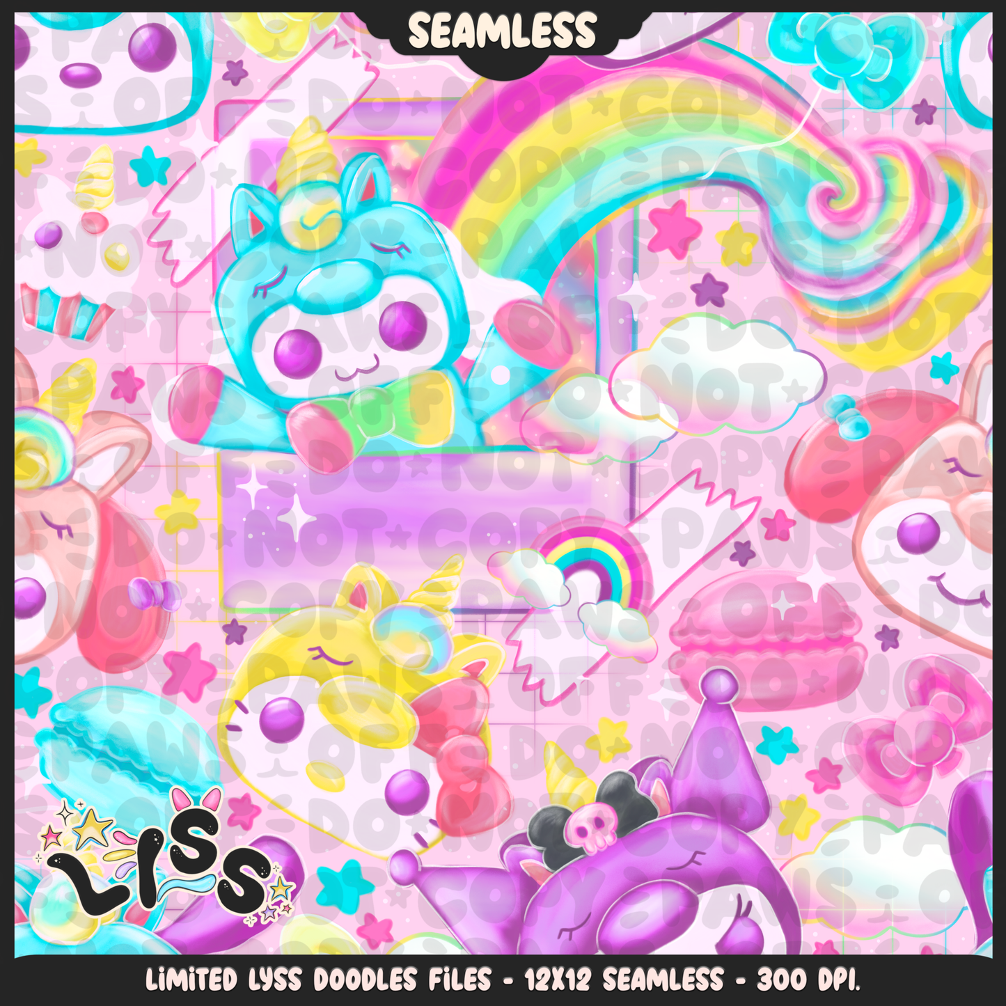 2024 - Lyss Doodles - Seamless - Mains - HK Birthday - Funk - 24LD010