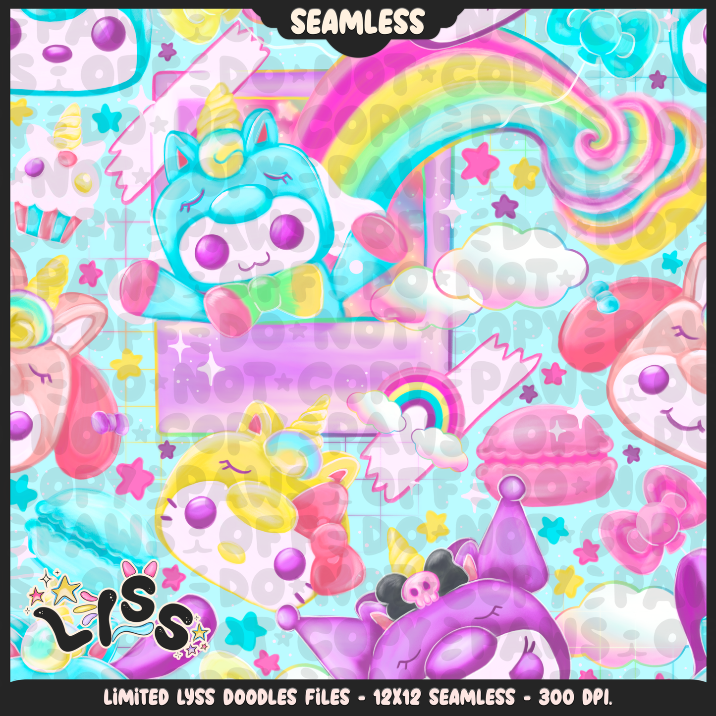 2024 - Lyss Doodles - Seamless - Mains - HK Birthday - Funk - 24LD010