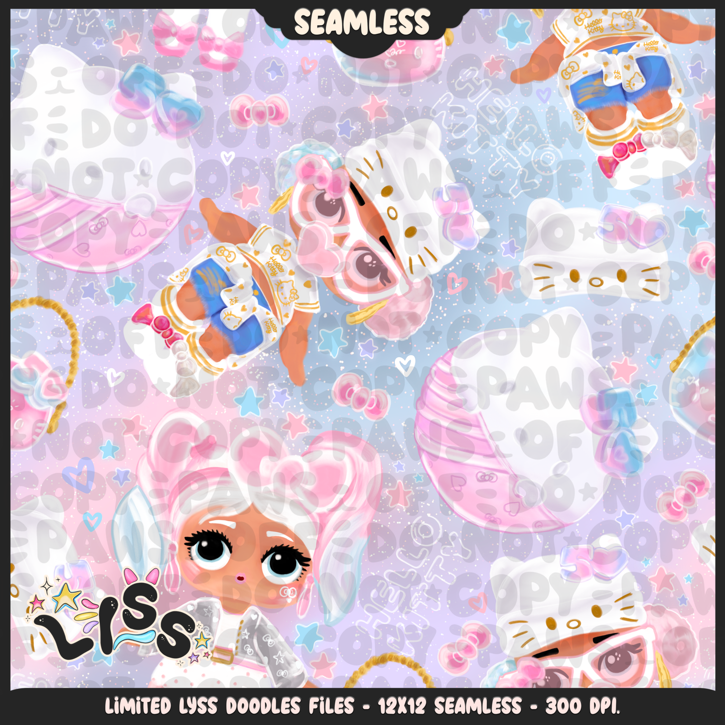 2024 - Lyss Doodles - Seamless - Mains - HK Birthday - Surprise Dolls - 24LD012