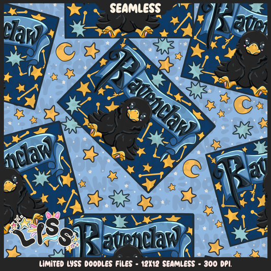 2024 - Lyss Doodles - Seamless - Mains - HP Pride - Ravenclaw - 24LD035