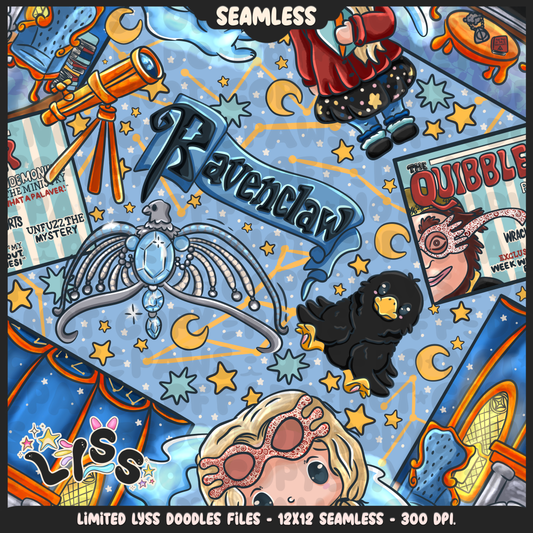 2024 - Lyss Doodles - Seamless - Mains - HP Pride - Ravenclaw - 24LD035
