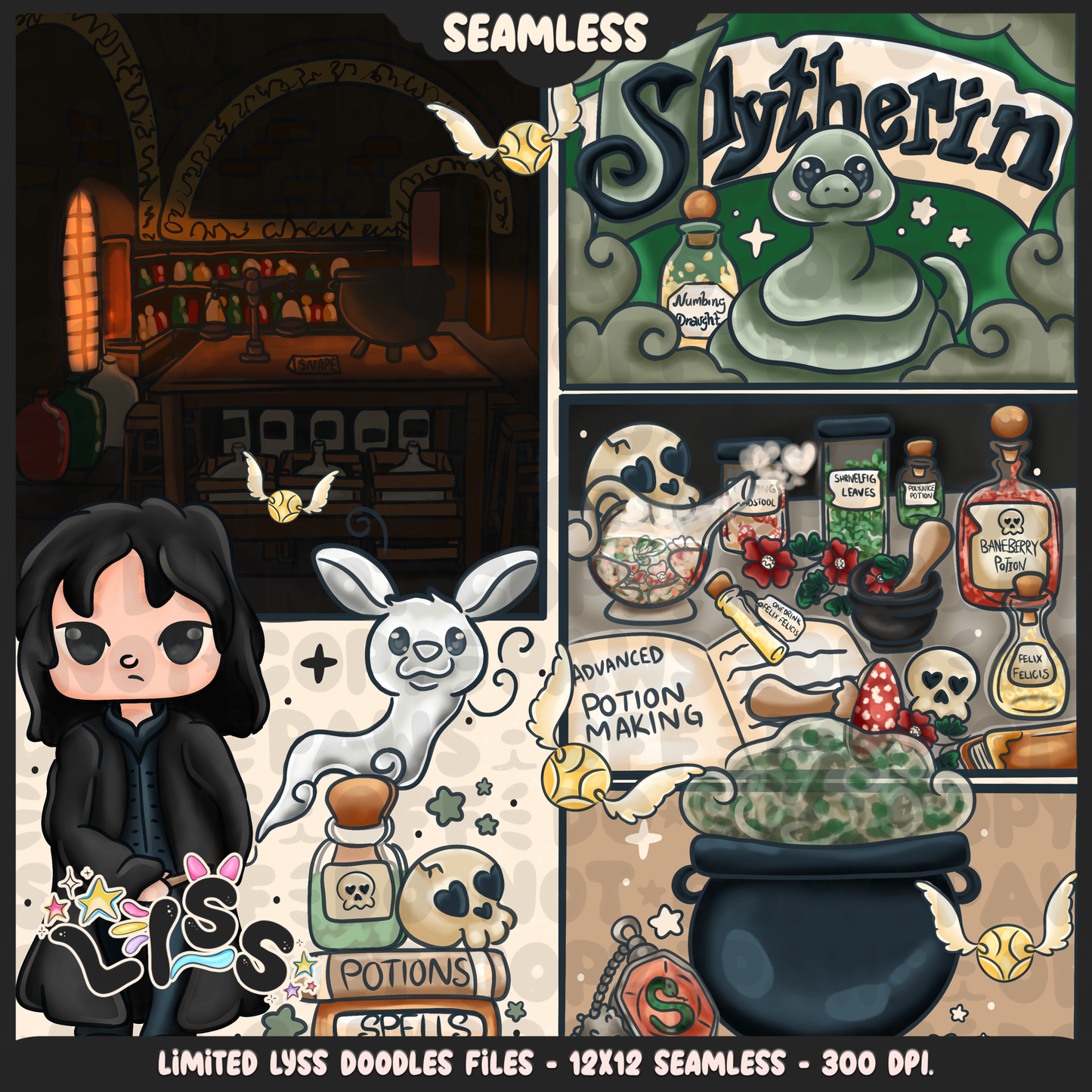 2024 - Lyss Doodles - Seamless - Mains - HP Pride - Slyth - 24LD033