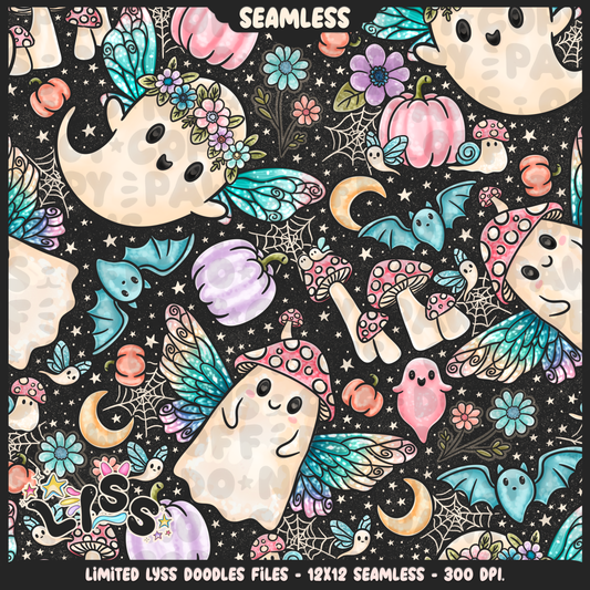 2024 - Lyss Doodles - Seamless - Mains - Halloween Fairy - 24LD051