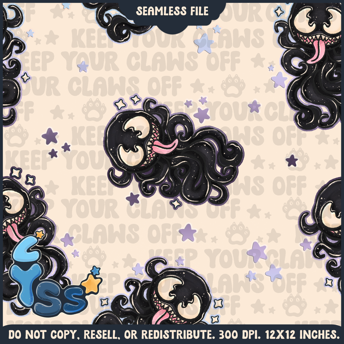 2024 - Lyss Doodles - Seamless - Mains - Superhero Collection - Ink Alien - 24LD084