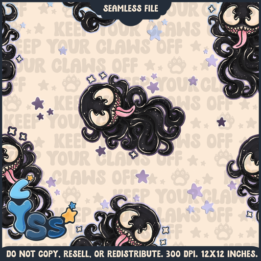 2024 - Lyss Doodles - Seamless - Mains - Superhero Collection - Ink Alien - 24LD084