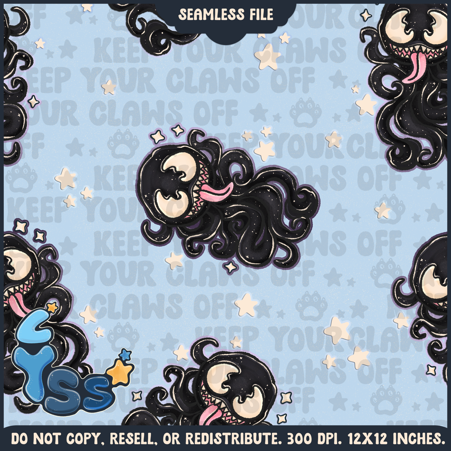 2024 - Lyss Doodles - Seamless - Mains - Superhero Collection - Ink Alien - 24LD084