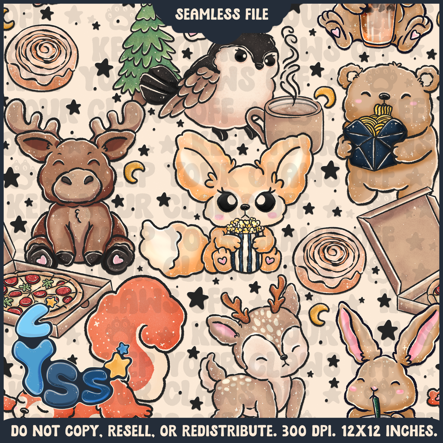 2024 - Lyss Doodles - Seamless - Mains - Foodi - NW3