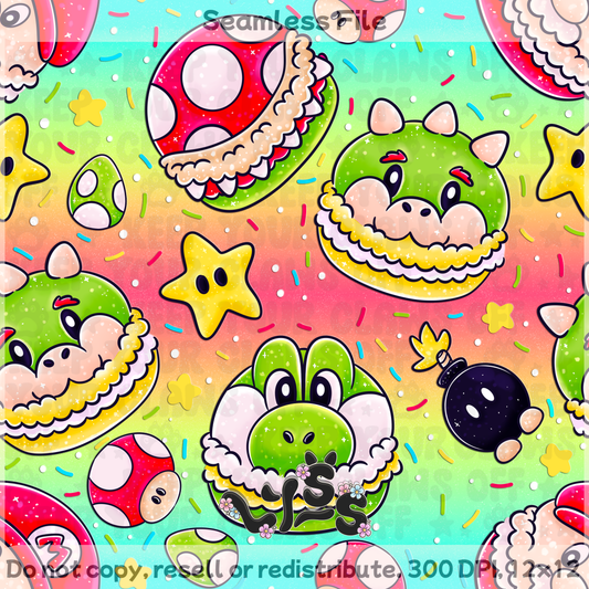 2025 - Lyss Doodles - Seamless - Macaron Mar10 - 25LD033