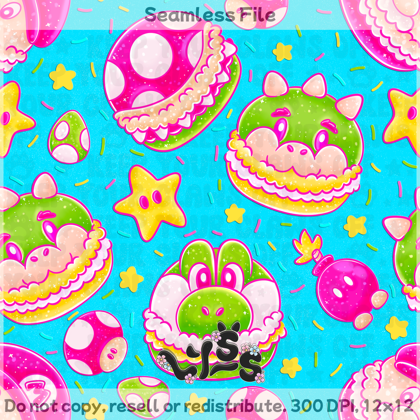 2025 - Lyss Doodles - Seamless - Macaron Mar10 - 25LD033