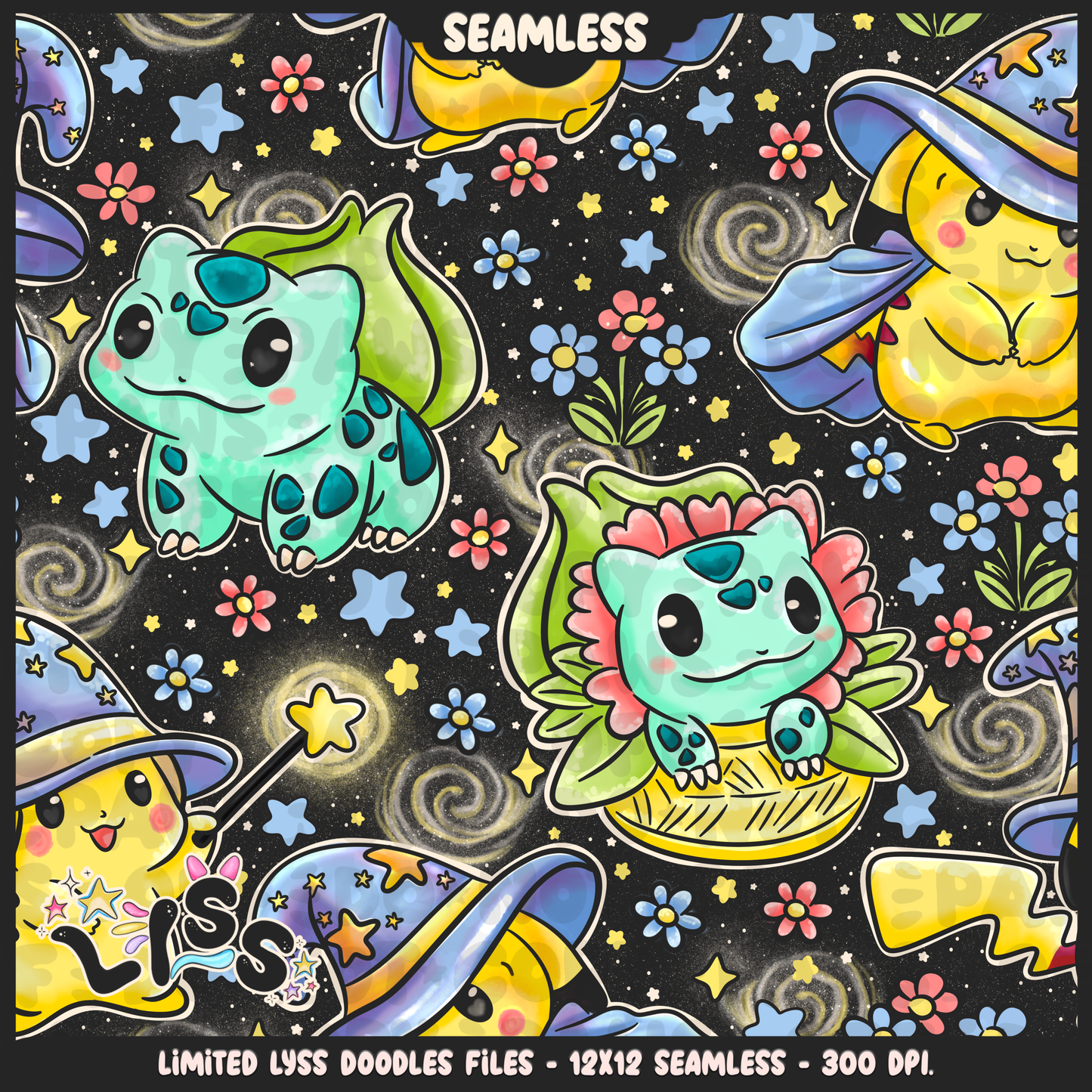 2024 - Lyss Doodles - Seamless - Mains - Magic Garden - 24LD041