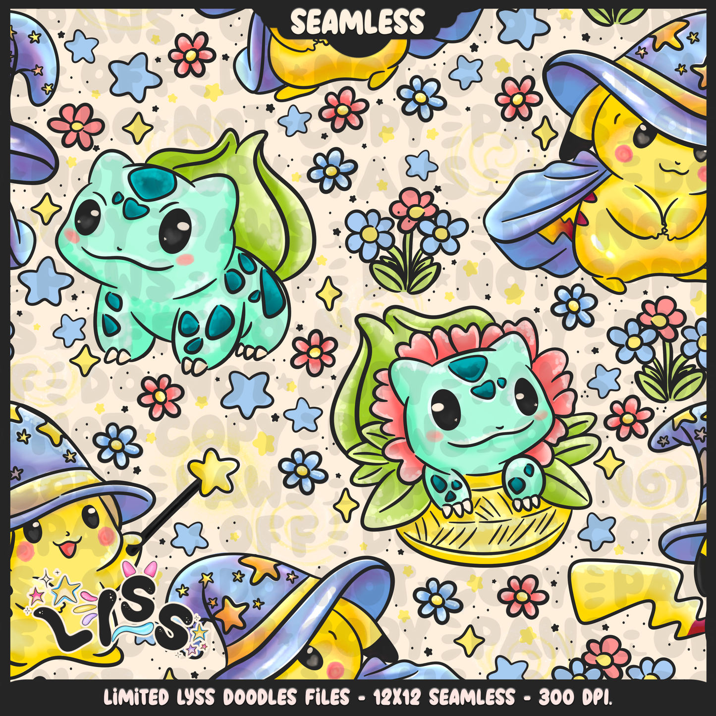 2024 - Lyss Doodles - Seamless - Mains - Magic Garden - 24LD041