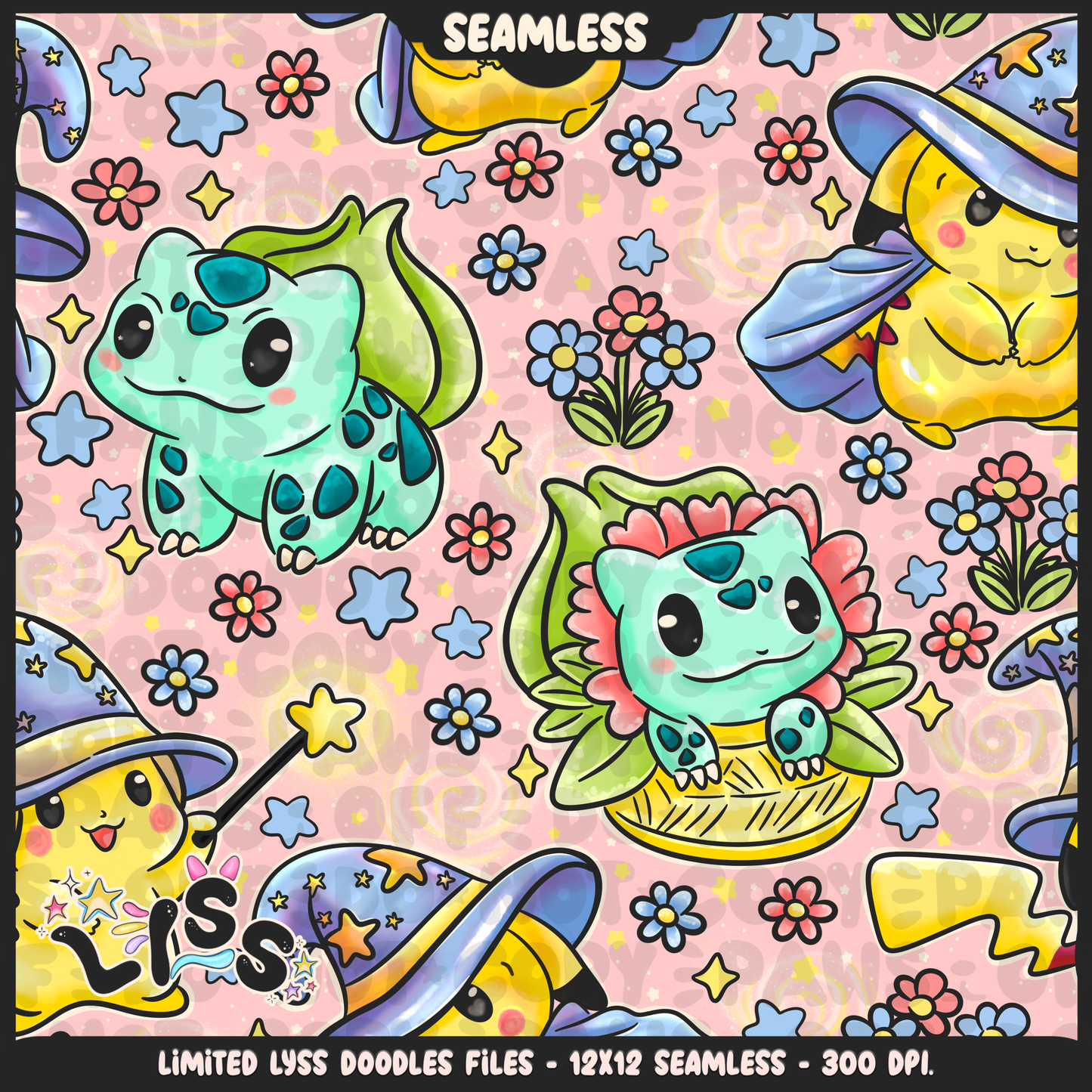 2024 - Lyss Doodles - Seamless - Mains - Magic Garden - 24LD041