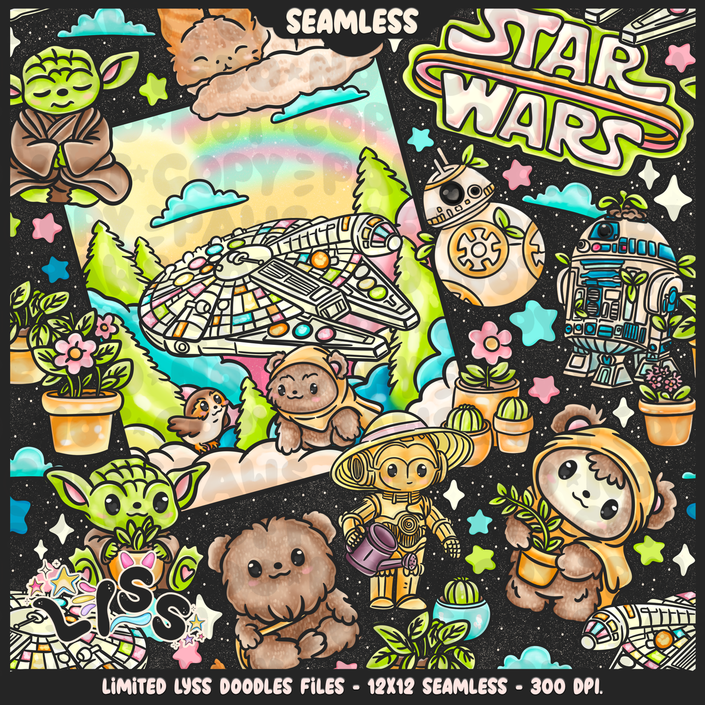 2024 - Lyss Doodles - Seamless - Mains - May Fourth Event - 24LD042