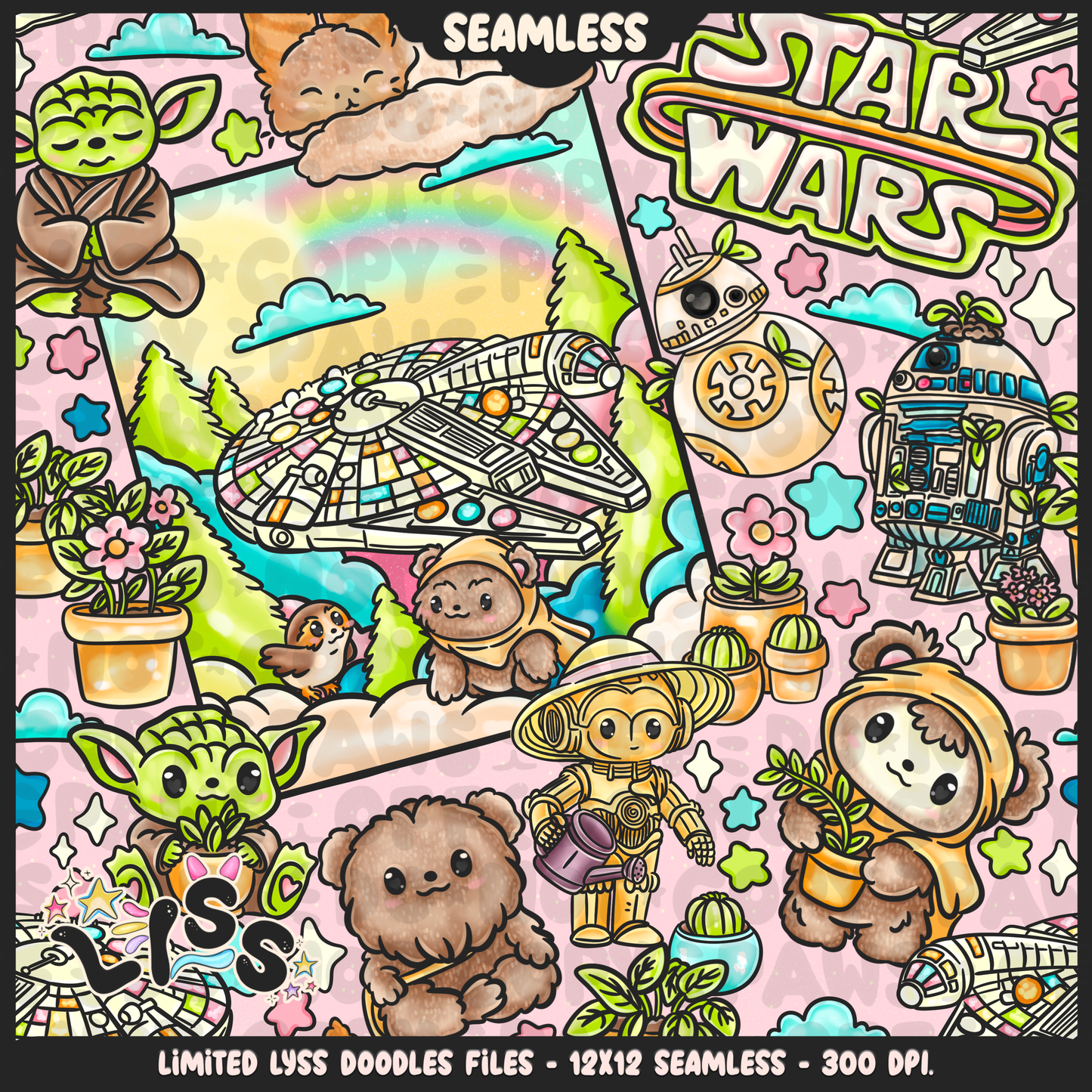 2024 - Lyss Doodles - Seamless - Mains - May Fourth Event - 24LD042