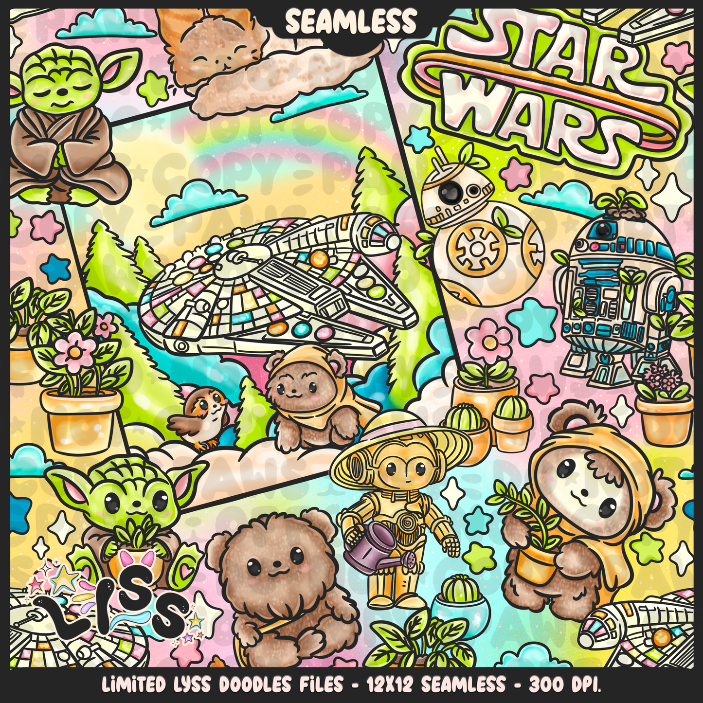 2024 - Lyss Doodles - Seamless - Mains - May Fourth Event - 24LD042