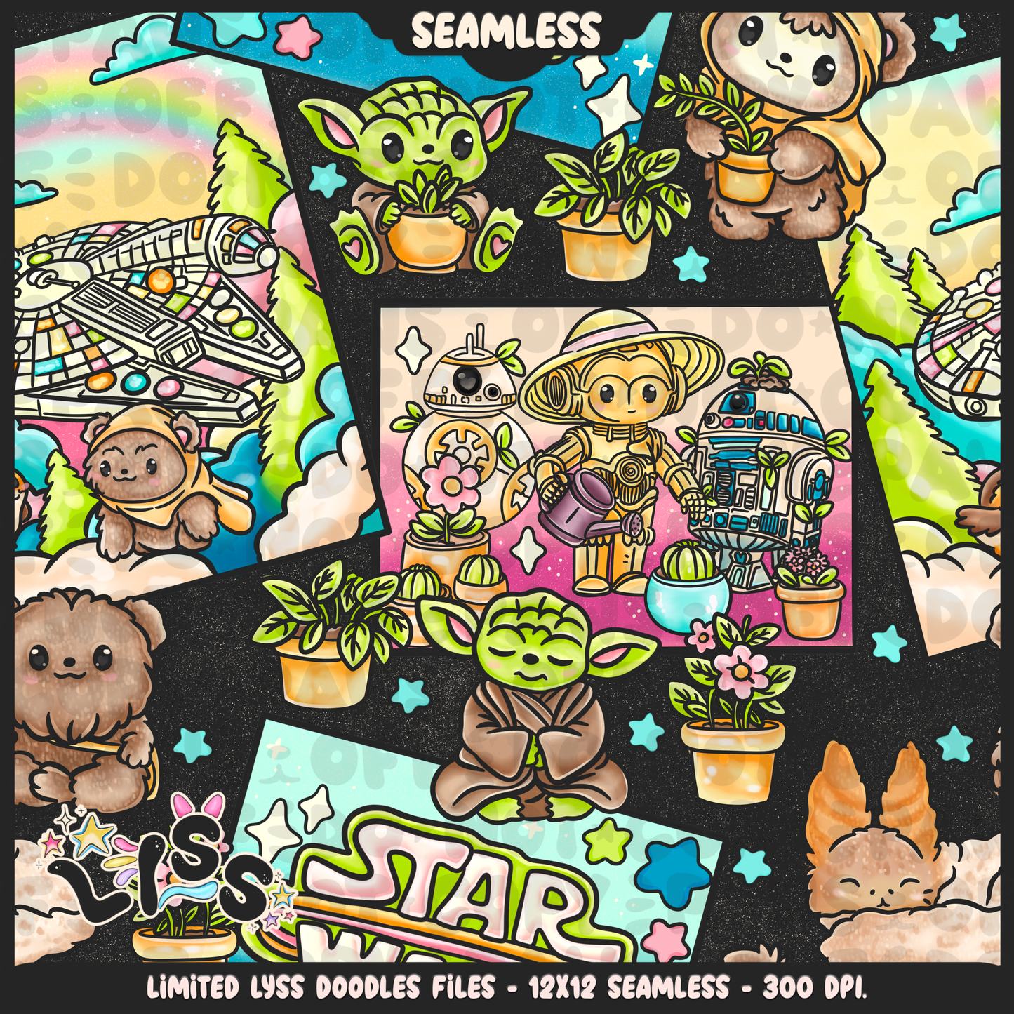 2024 - Lyss Doodles - Seamless - Mains - May Fourth Event - 24LD042