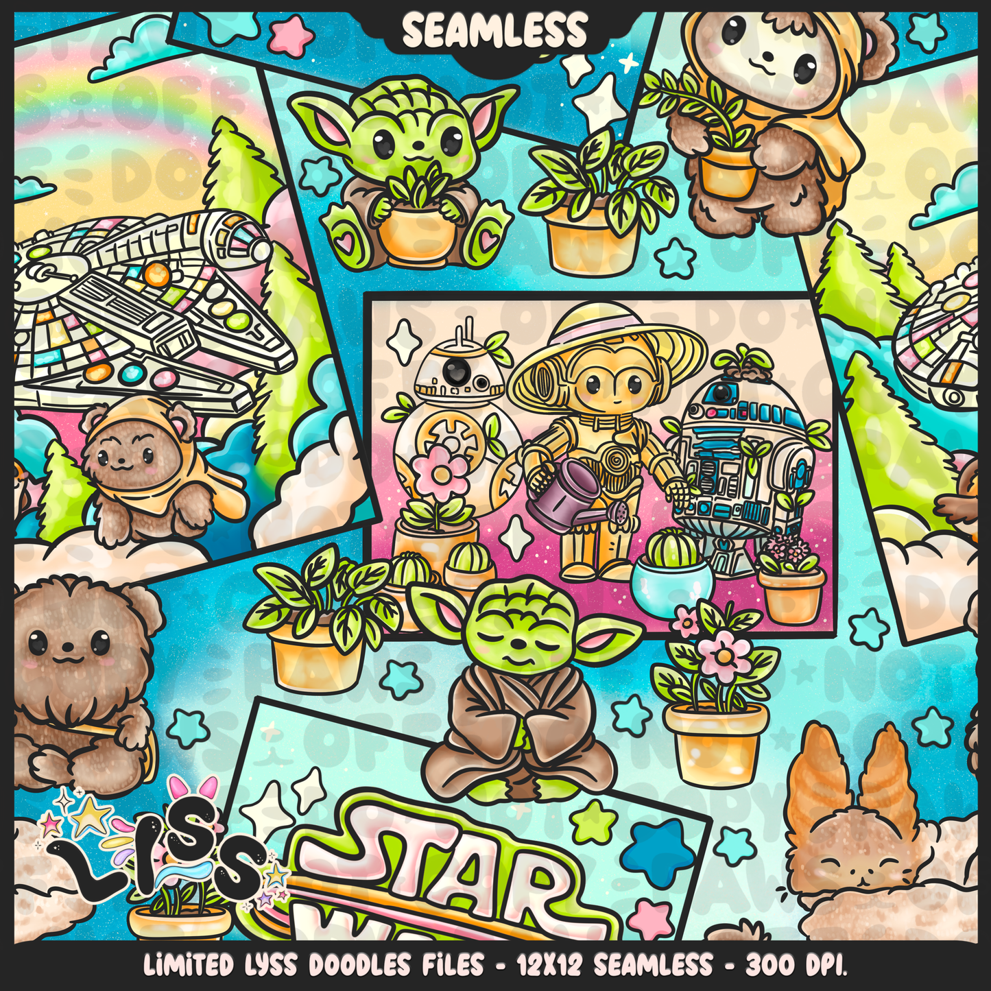 2024 - Lyss Doodles - Seamless - Mains - May Fourth Event - 24LD042