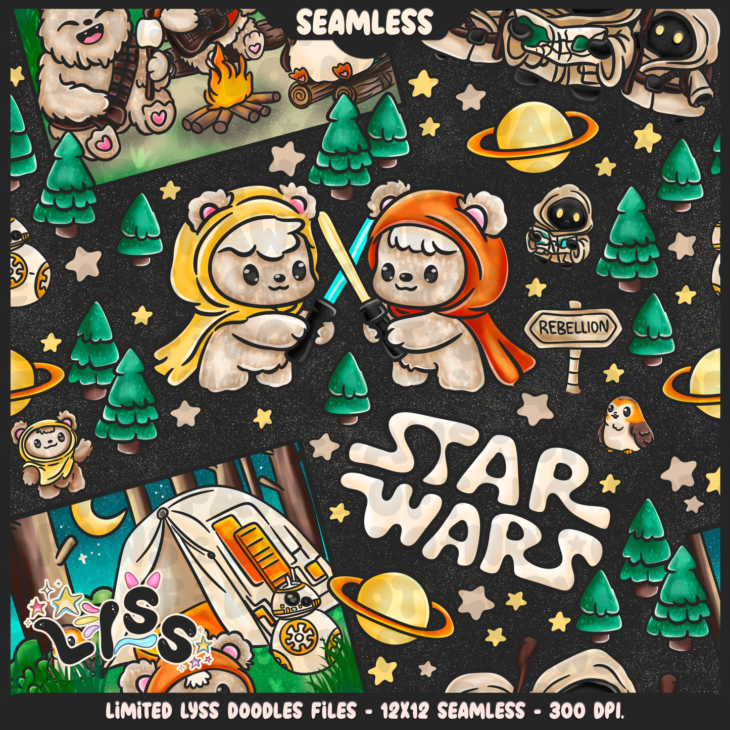 2024 - Lyss Doodles - Seamless - Mains - May Fourth Event - Adventure Wars - 24LD043