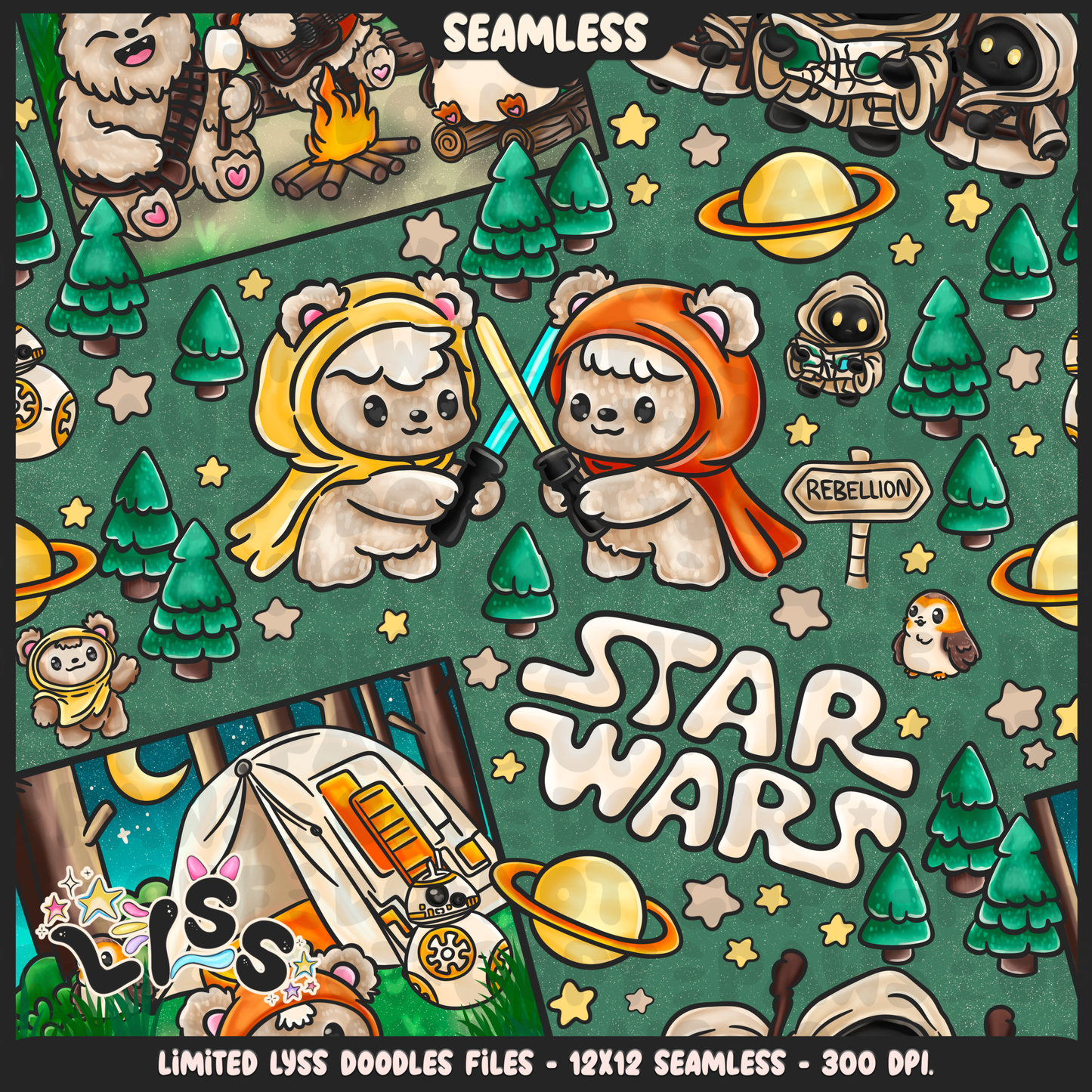 2024 - Lyss Doodles - Seamless - Mains - May Fourth Event - Adventure Wars - 24LD043