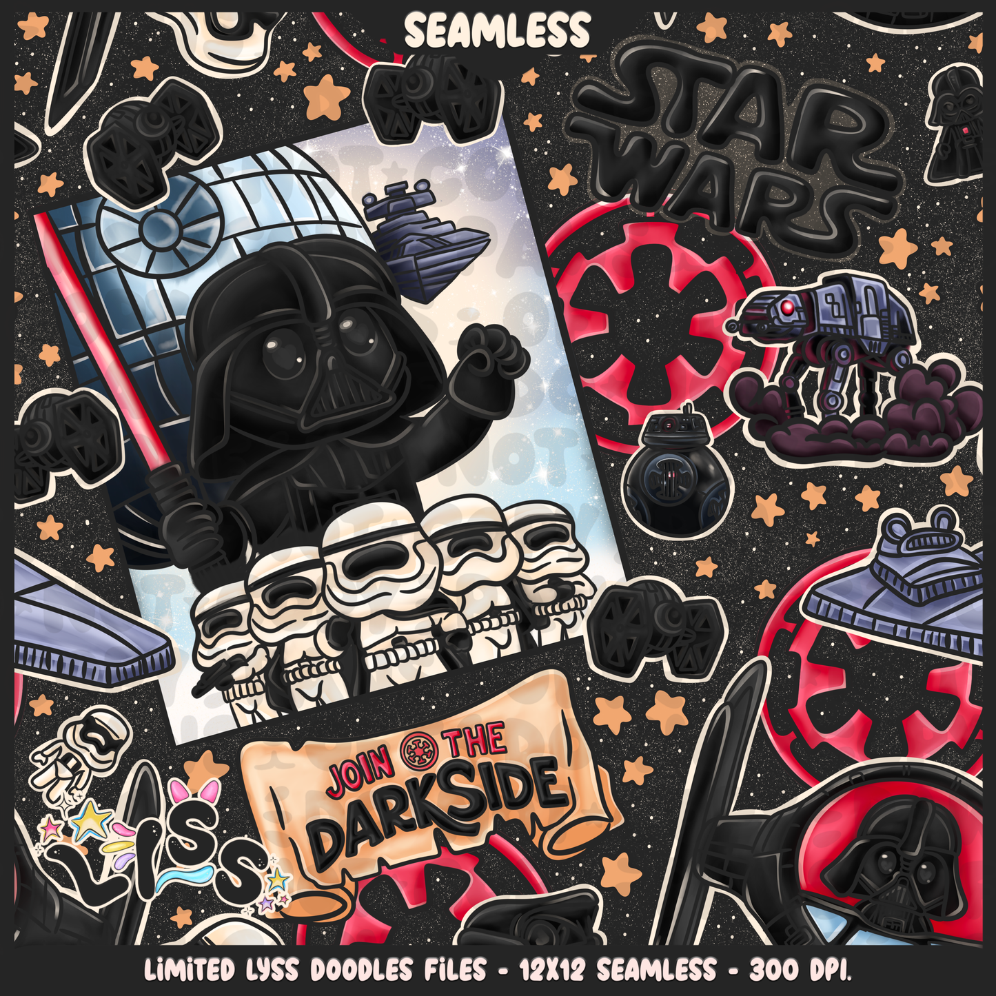 2024 - Lyss Doodles - Seamless - Mains - May Fourth Event - Sith Adventure - 24LD045