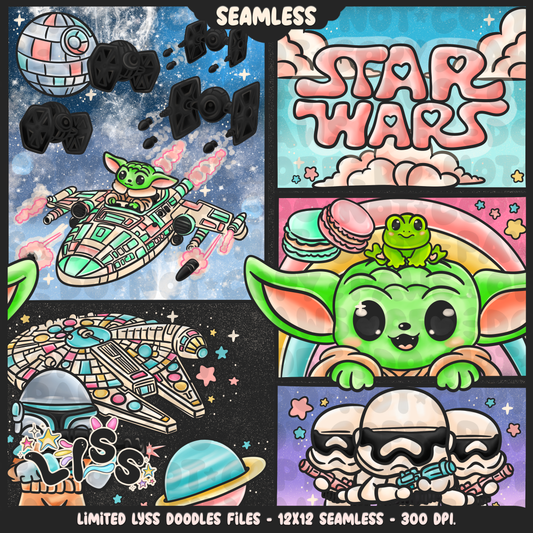 2024 - Lyss Doodles - Seamless - Mains - May Fourth Event - Space Battle - 24LD043