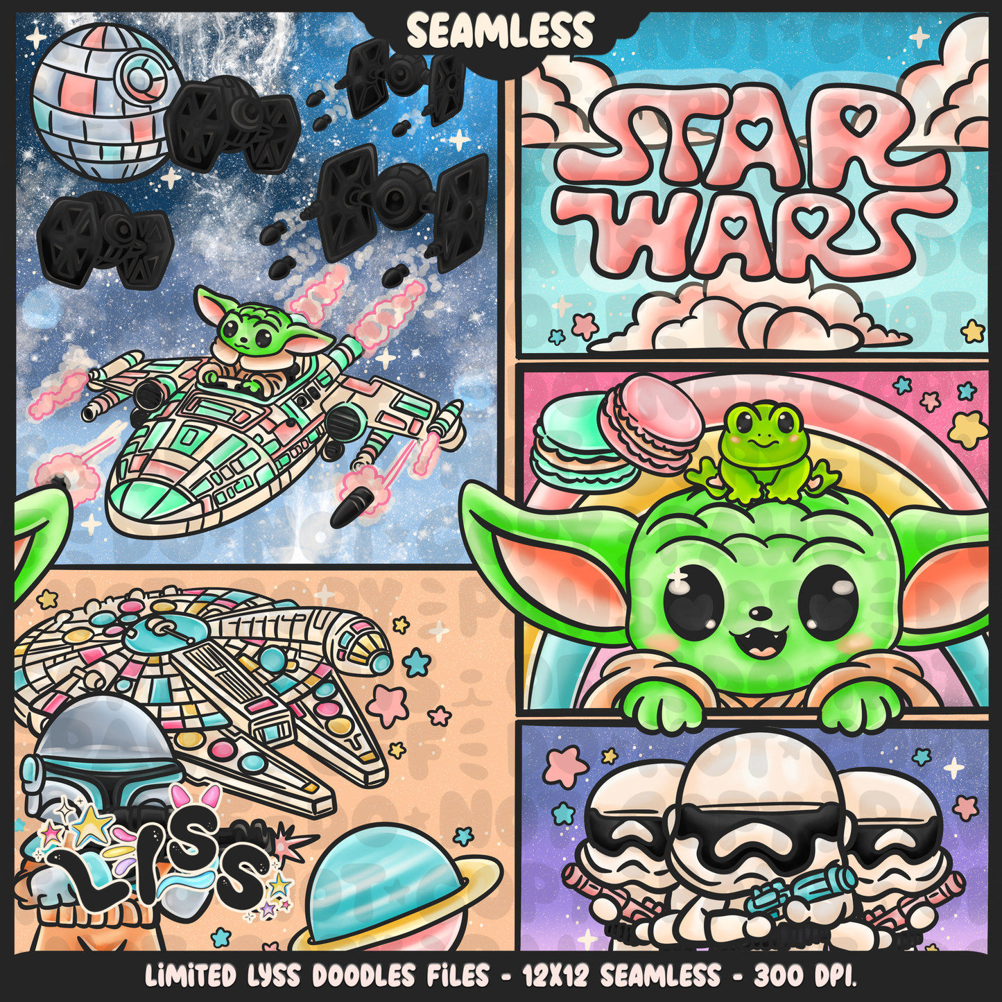 2024 - Lyss Doodles - Seamless - Mains - May Fourth Event - Space Battle - 24LD043