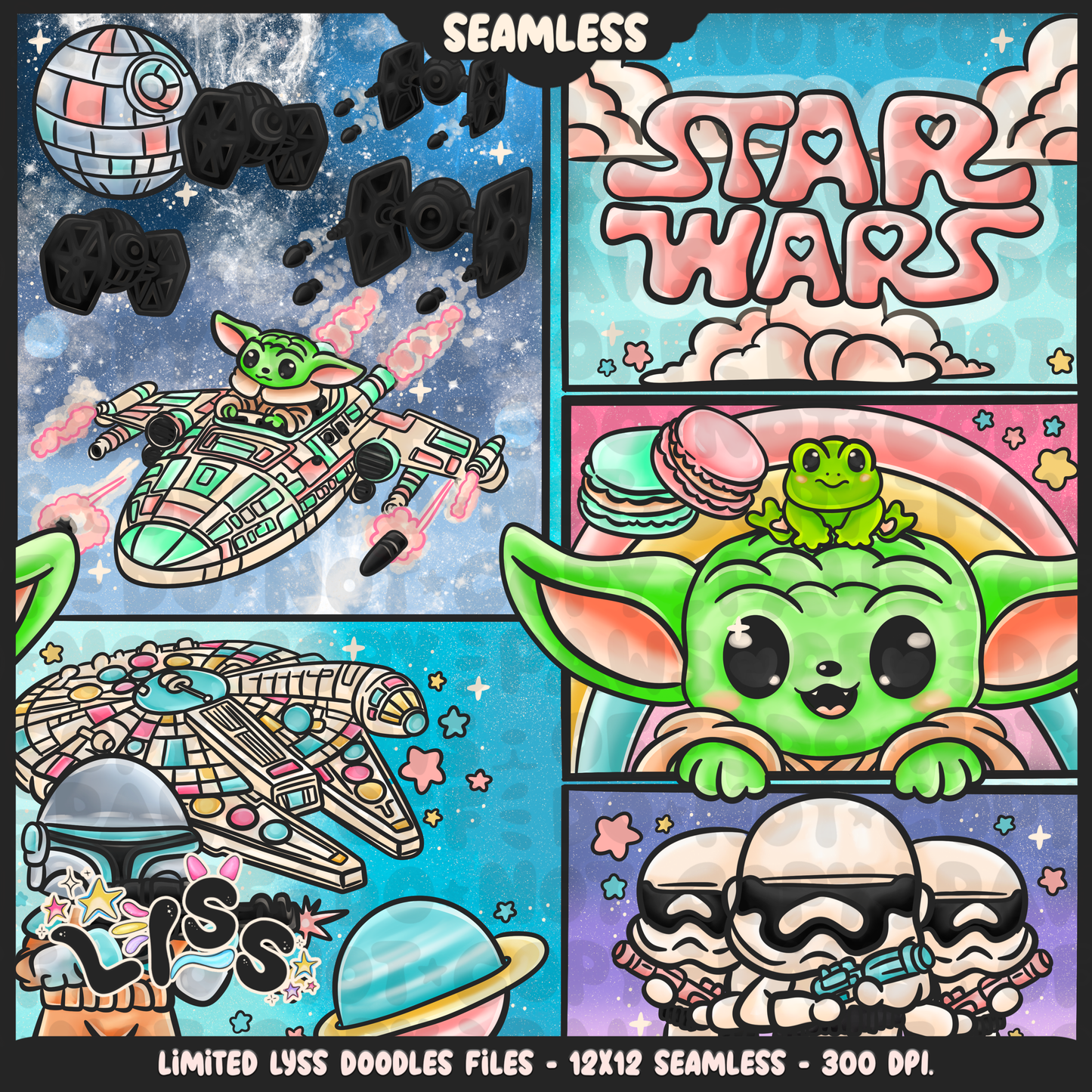 2024 - Lyss Doodles - Seamless - Mains - May Fourth Event - Space Battle - 24LD043