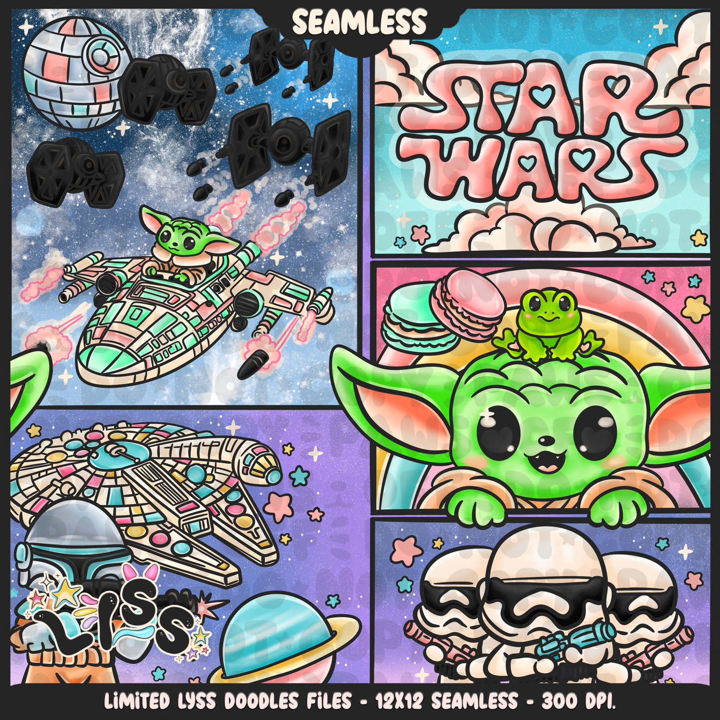 2024 - Lyss Doodles - Seamless - Mains - May Fourth Event - Space Battle - 24LD043