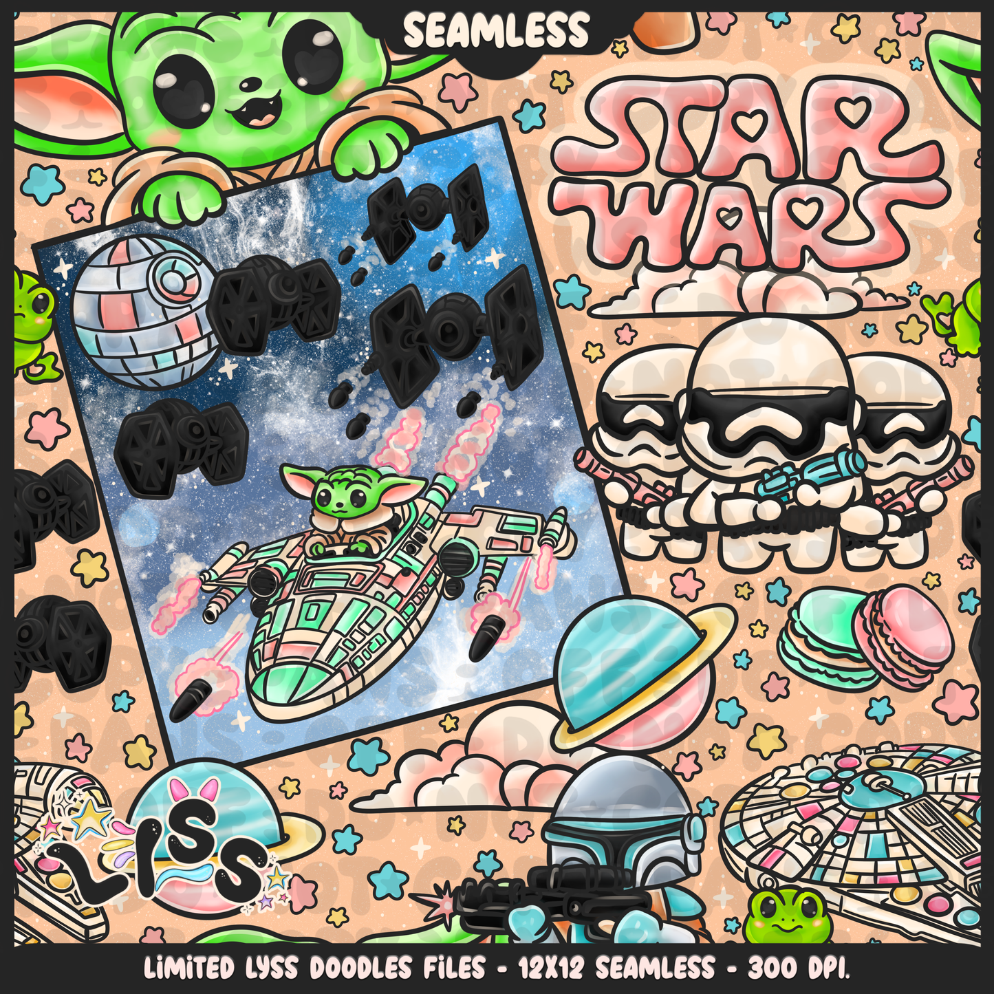 2024 - Lyss Doodles - Seamless - Mains - May Fourth Event - Space Battle - 24LD043
