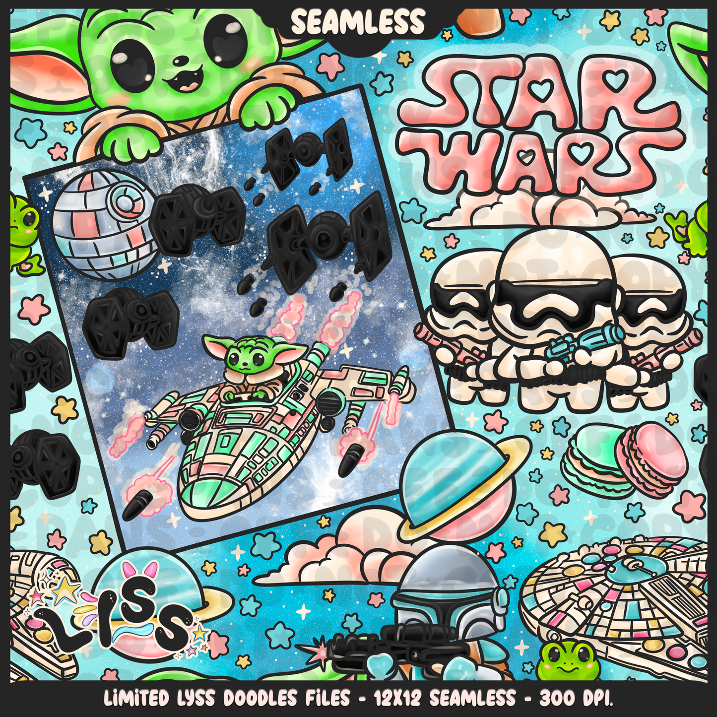 2024 - Lyss Doodles - Seamless - Mains - May Fourth Event - Space Battle - 24LD043