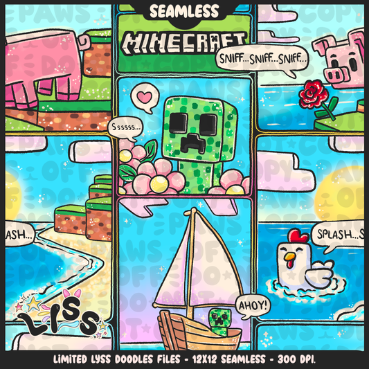 2024 - Lyss Doodles - Seamless - Mains - Mineblox - 24LD080