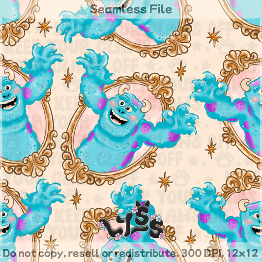 2025 - Lyss Doodles - Seamless - Main - Monsters Frame - 25LD052