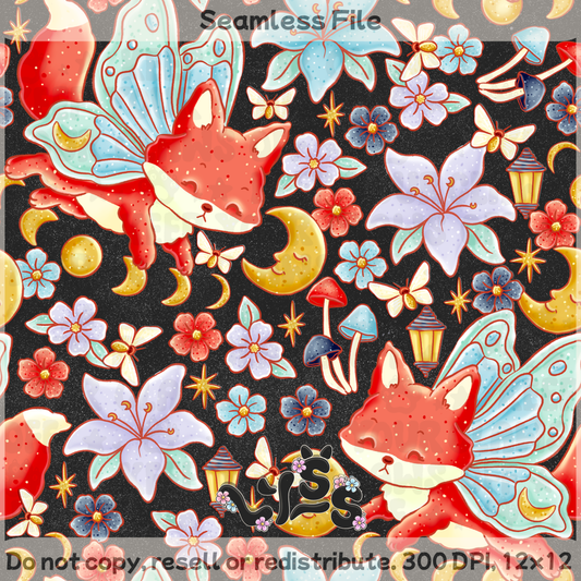 2025 - Lyss Doodles - Seamless - Moth Fox - 25LD062