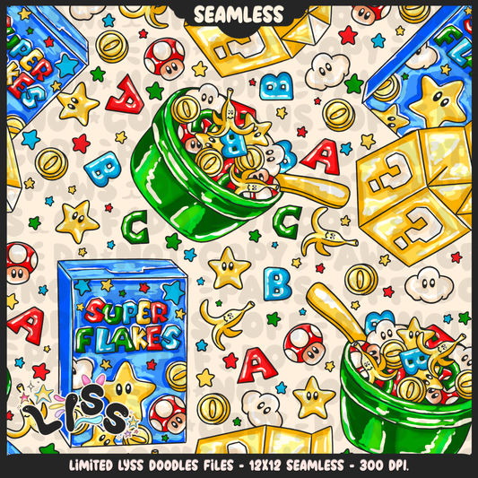 2024 - Lyss Doodles - Seamless - Mains - National Cereal Day - 24LD026