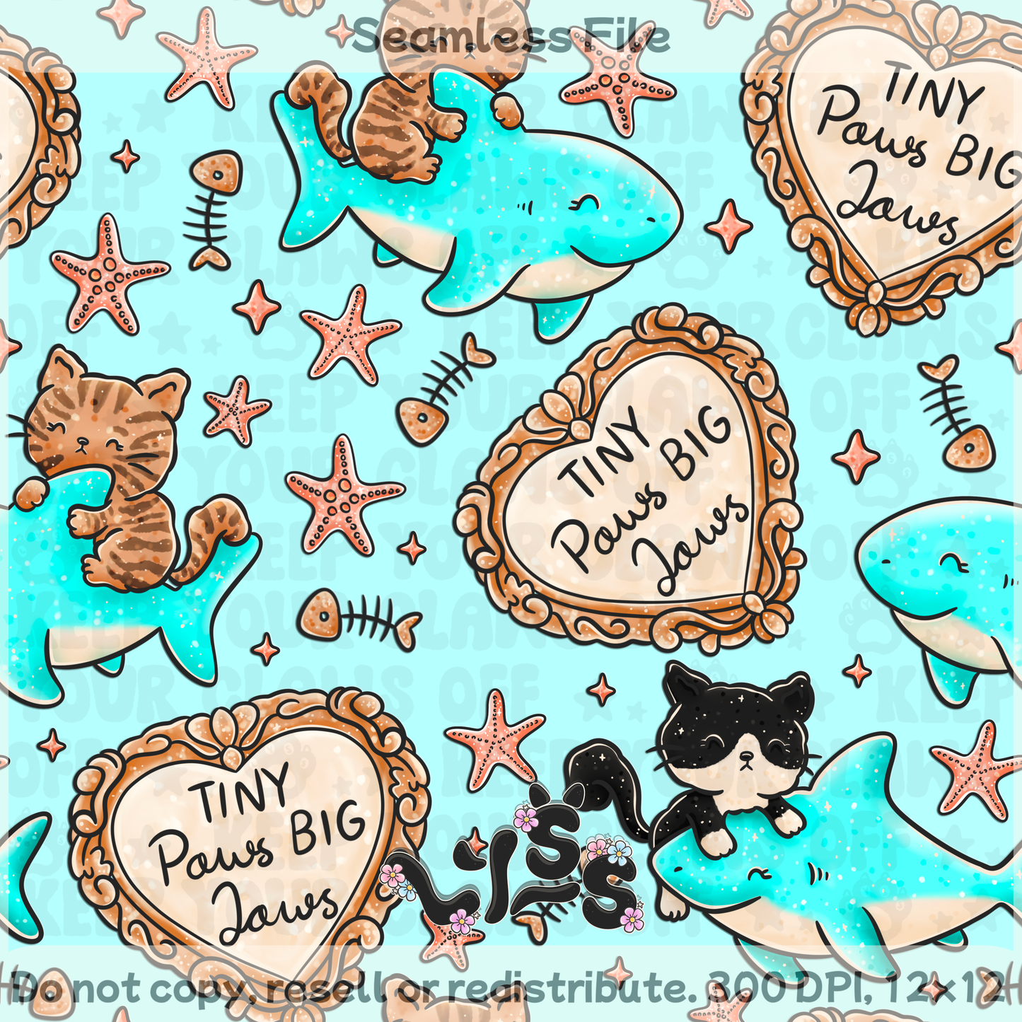 2025 - Lyss Doodles - Seamless - Jaws & Paws - 25LD050