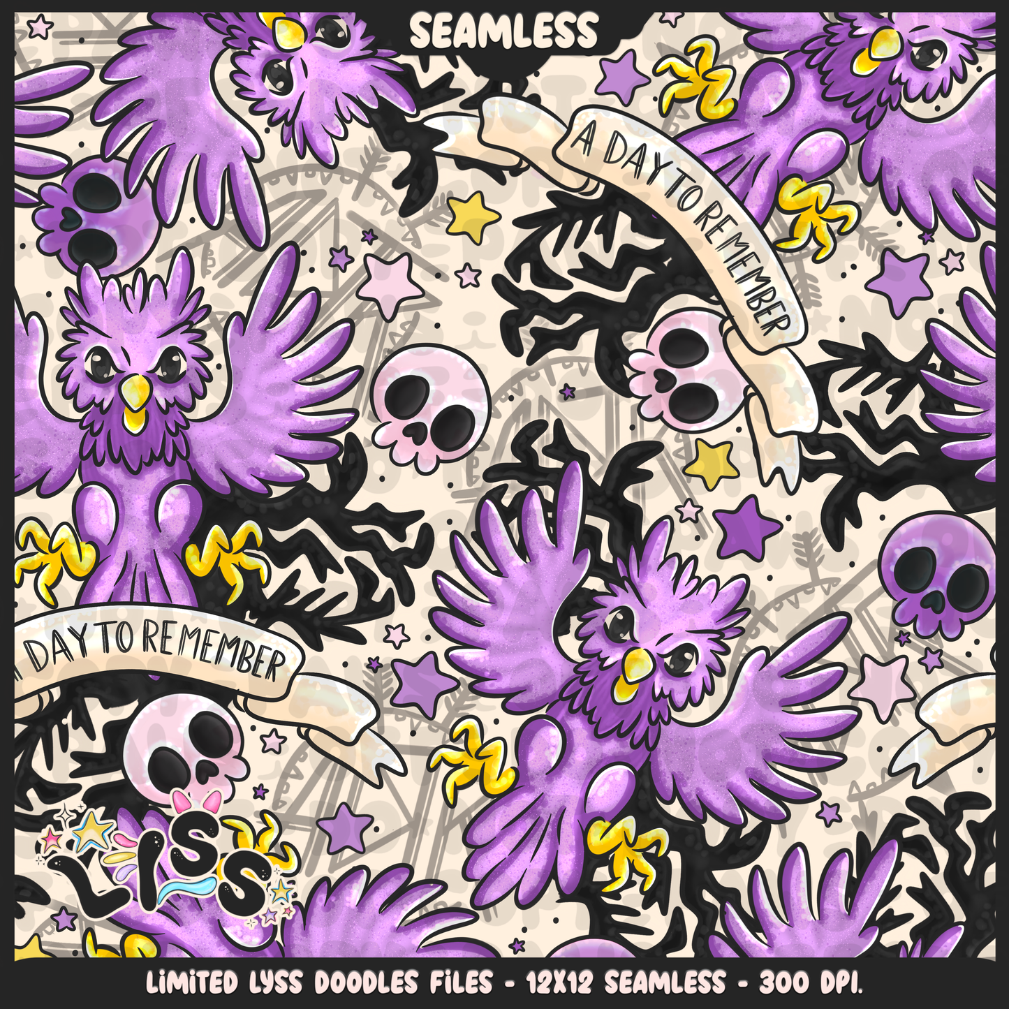 2024 - Lyss Doodles - Seamless - Mains - SCREAMO COLLAB - 24LD037